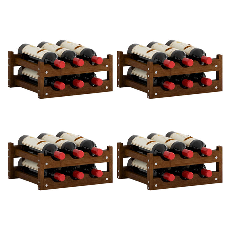 Solid Wood Wine Rack Countertop Wine Bottle Rack for Living Room