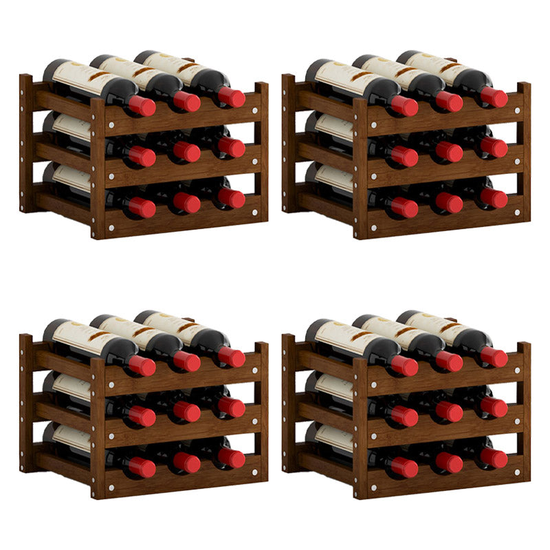 Solid Wood Wine Rack Countertop Wine Bottle Rack for Living Room