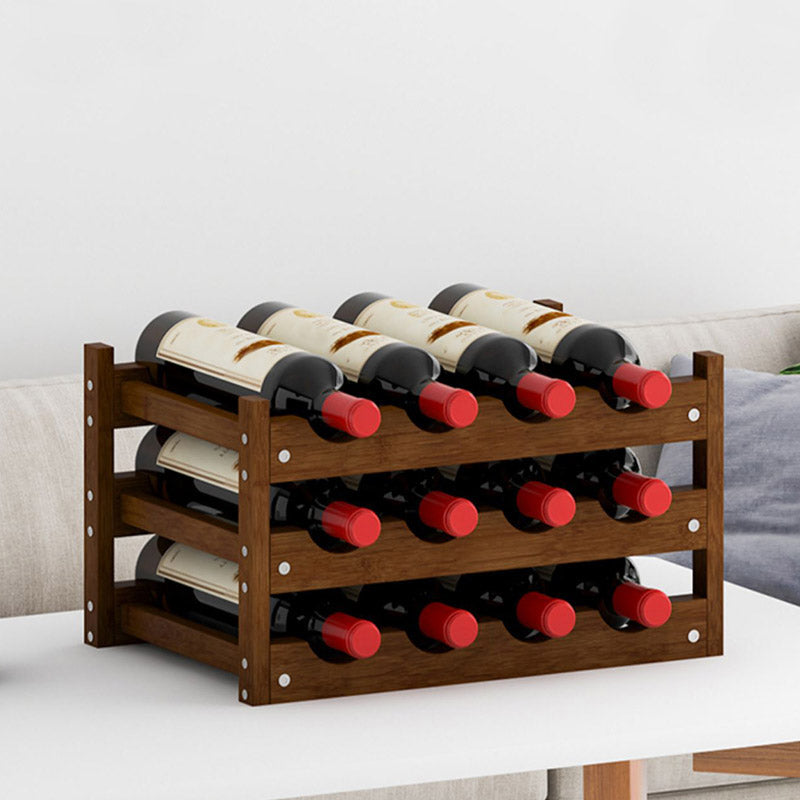 Solid Wood Wine Rack Countertop Wine Bottle Rack for Living Room