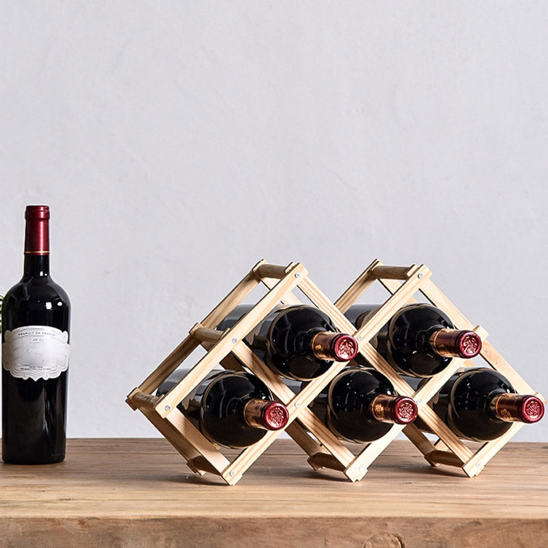 Tabletop Modern Wine Rack Solid Wood Wine Bottle Rack for Living Room