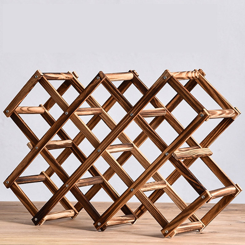 Tabletop Modern Wine Rack Solid Wood Wine Bottle Rack for Living Room
