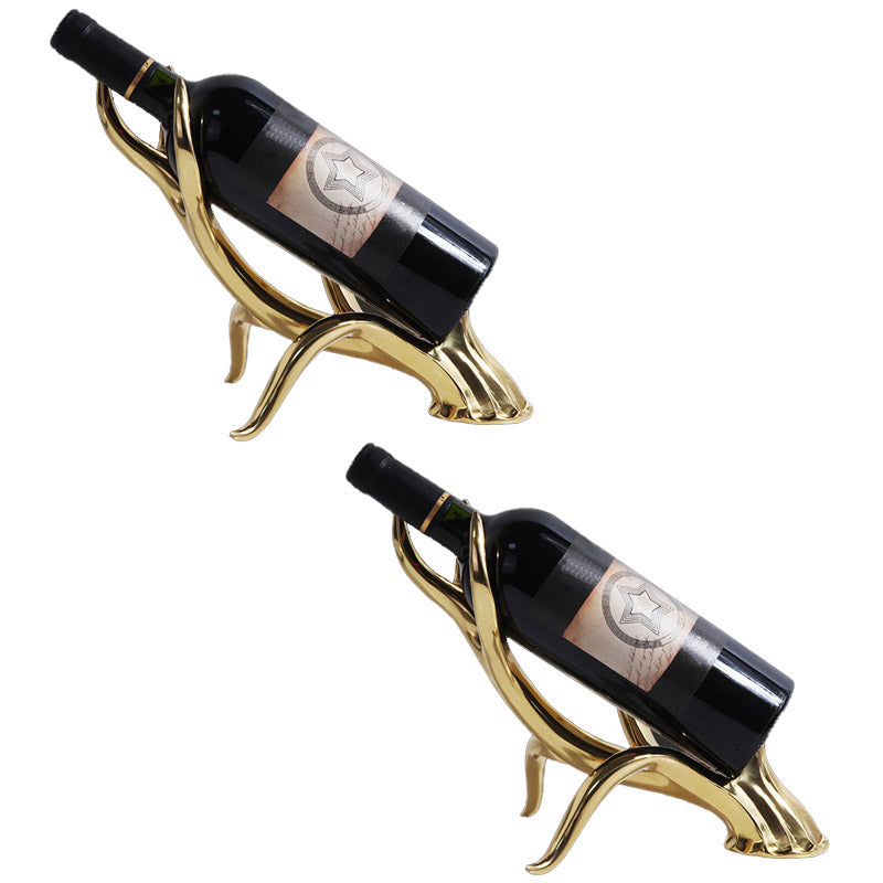 Countertop Wine Rack Metal Gold Wine Bottle Rack for Living Room