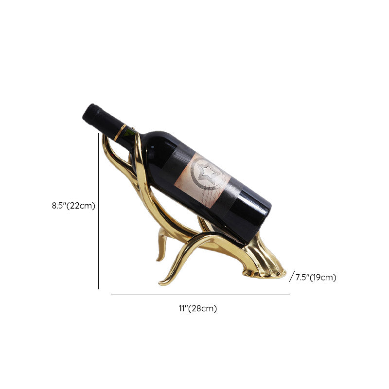 Countertop Wine Rack Metal Gold Wine Bottle Rack for Living Room