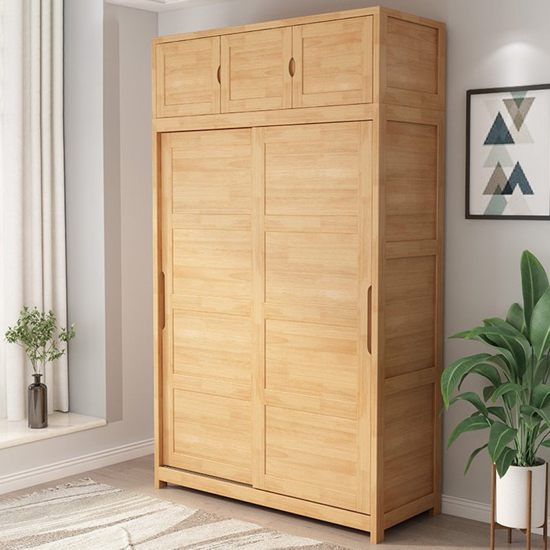 Rubberwood Solid Wood Wardrobe Traditional Freestanding Wardrobe