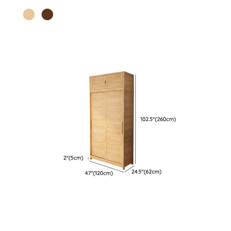 Rubberwood Solid Wood Wardrobe Traditional Freestanding Wardrobe