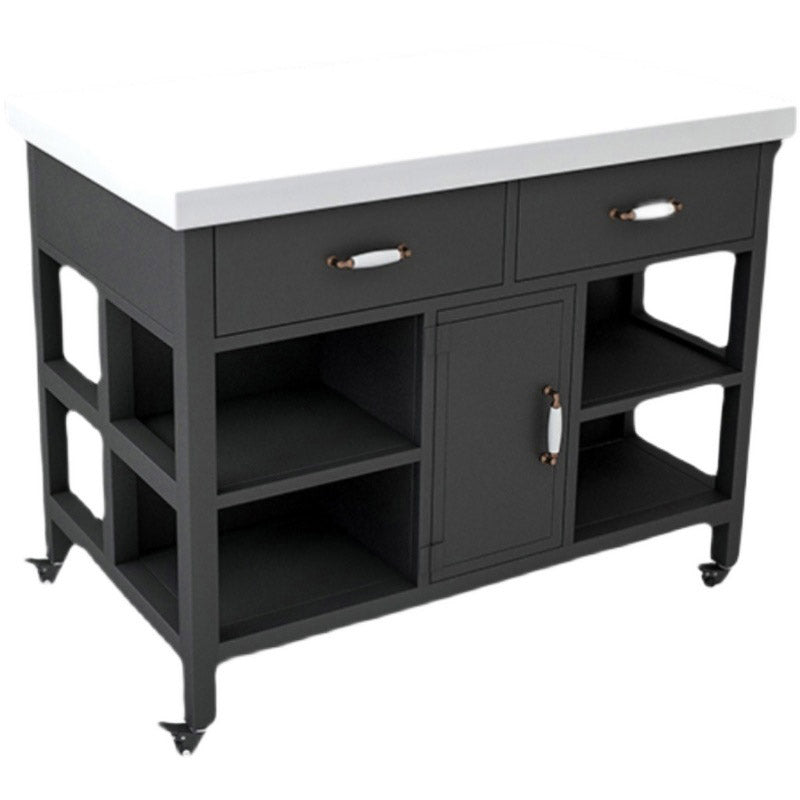 Rectangular Kitchen Trolley Modern Dining Room Prep Table with Drawer