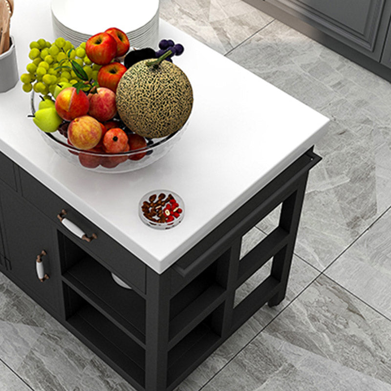 Rectangular Kitchen Trolley Modern Dining Room Prep Table with Drawer