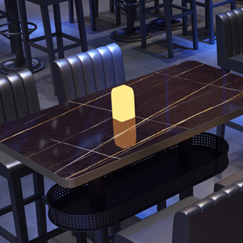 Industrial Black Bar Table Living Room Bistro Bar Desk with Storage