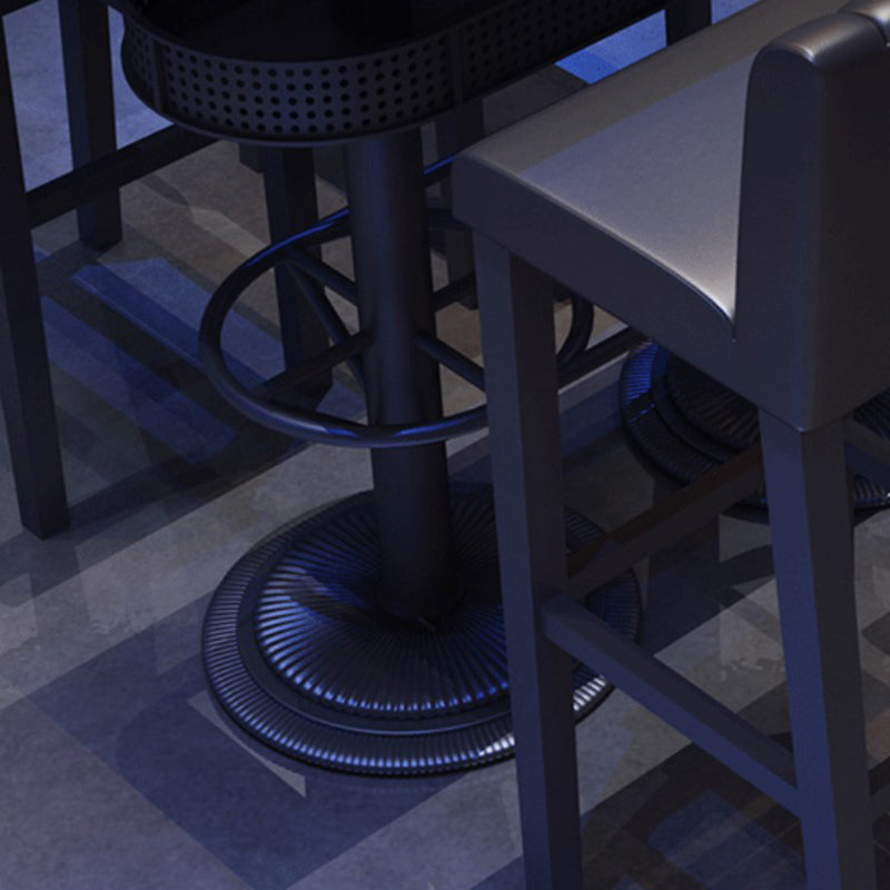 Industrial Black Bar Table Living Room Bistro Bar Desk with Storage