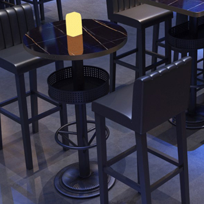 Industrial Black Bar Table Living Room Bistro Bar Desk with Storage