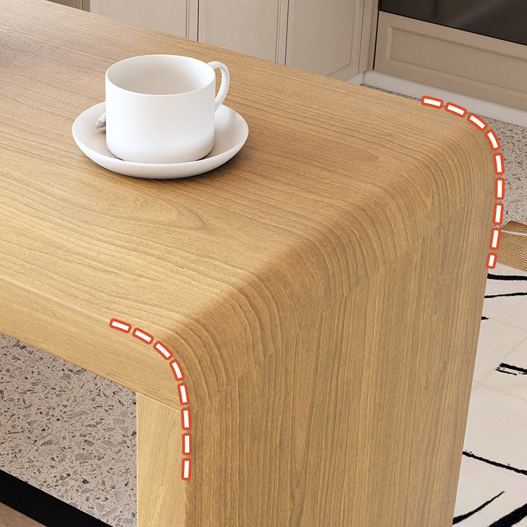 Contemporary Solid Wood Bar Dining Table Rectangle Bar Table with Storage Base