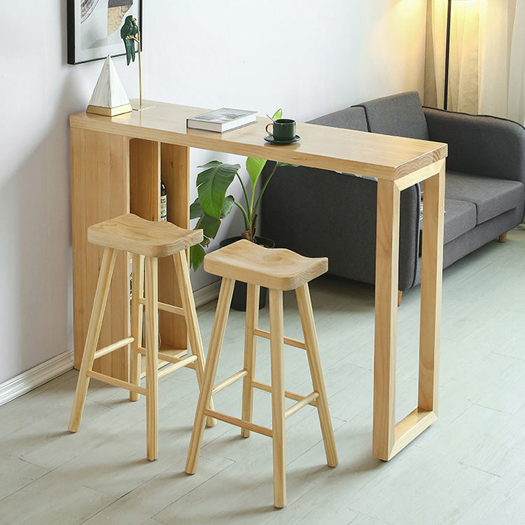 Modern Pine Solid Wood Bar Height Table Rectangle Bar Table for Living Room