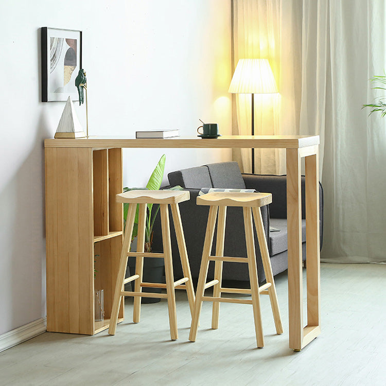 Modern Pine Solid Wood Bar Height Table Rectangle Bar Table for Living Room