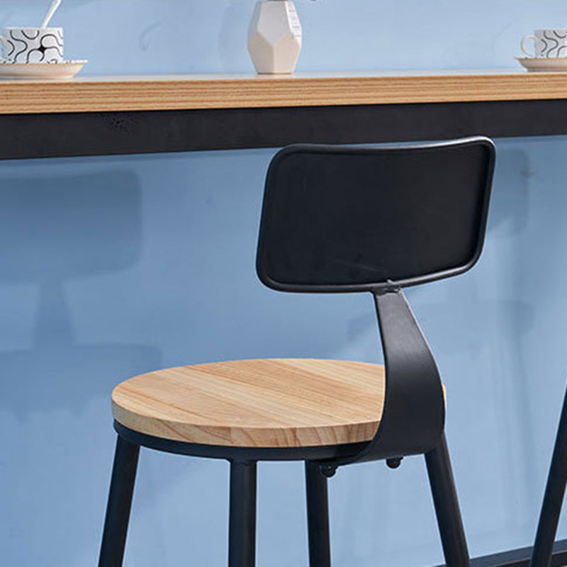 Industrial 1/2/3/5 Pieces Solid Wood Bar Table Set Fixed Counter Set for Home Use