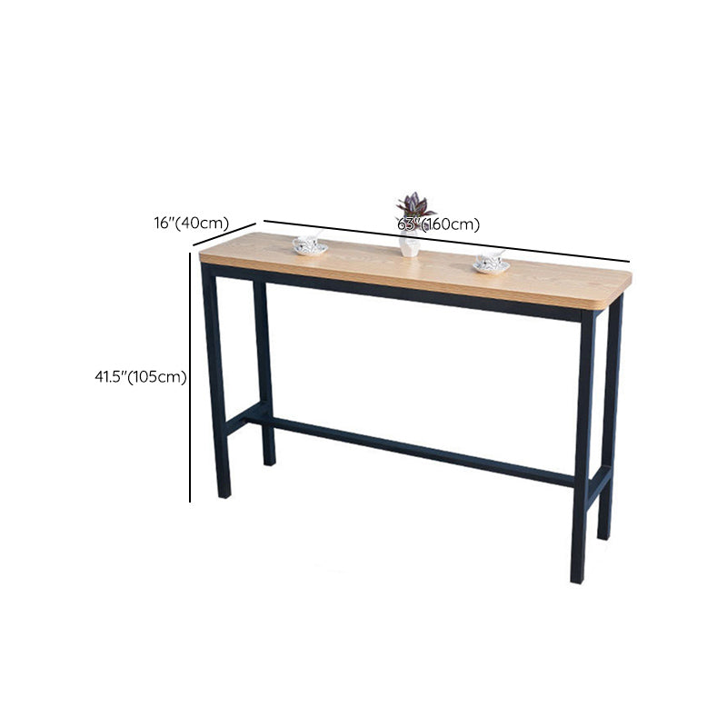 Industrial 1/2/3/5 Pieces Solid Wood Bar Table Set Fixed Counter Set for Home Use