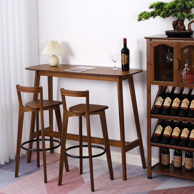 Modern Rectangle Wood Counter Table 1/2/3 Pieces Bar Table Set for Cafe