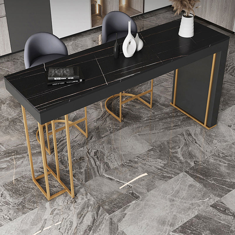 Glam Style Rectangle Bar Table 1/2/3 Pieces Stone Bar Table Set for Home Use