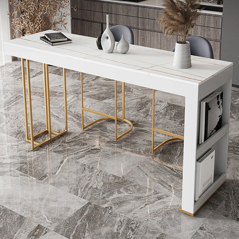 Glam Style Rectangle Bar Table 1/2/3 Pieces Stone Bar Table Set for Home Use