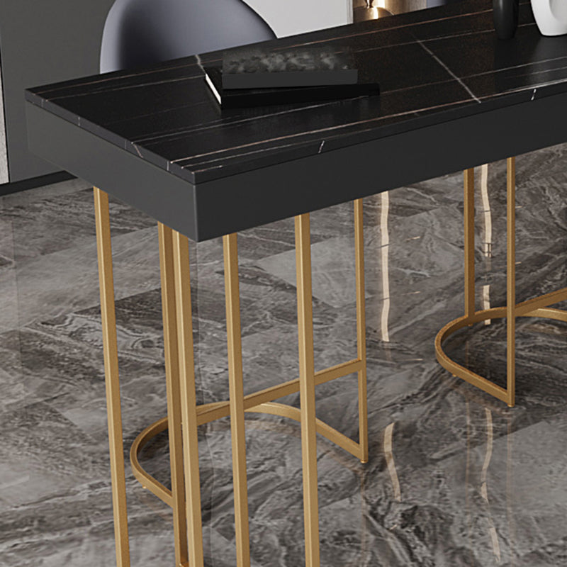 Glam Style Rectangle Bar Table 1/2/3 Pieces Stone Bar Table Set for Home Use