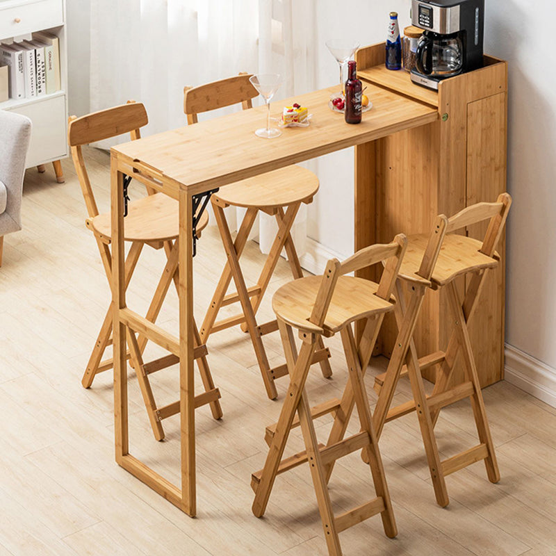 Industrial Collapsible Wood Counter Table 1/2/3/5 Pieces Bar Table Set for Balcony