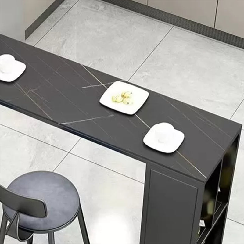 Glam Style Rectangle Bar Table 1/2/3 Pieces Stone Bar Table Set for Home