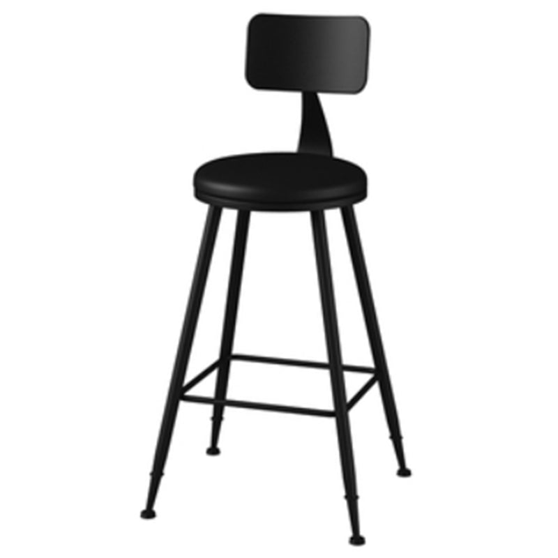 Industrial Style Armless Counter Stool Faux Leather Counter-height Stool