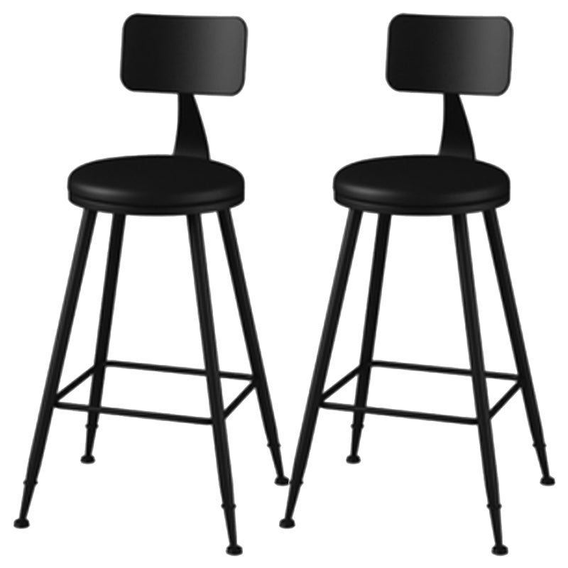 Industrial Style Armless Counter Stool Faux Leather Counter-height Stool