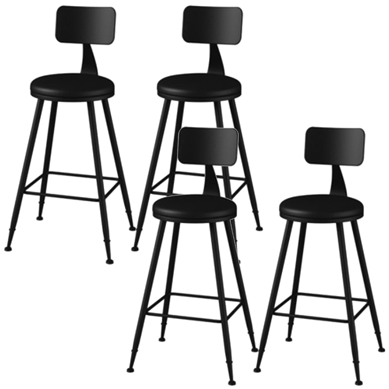 Industrial Style Armless Counter Stool Faux Leather Counter-height Stool