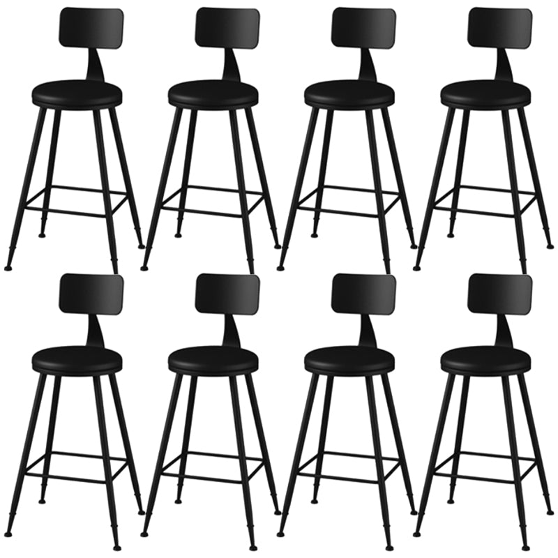 Industrial Style Armless Counter Stool Faux Leather Counter-height Stool