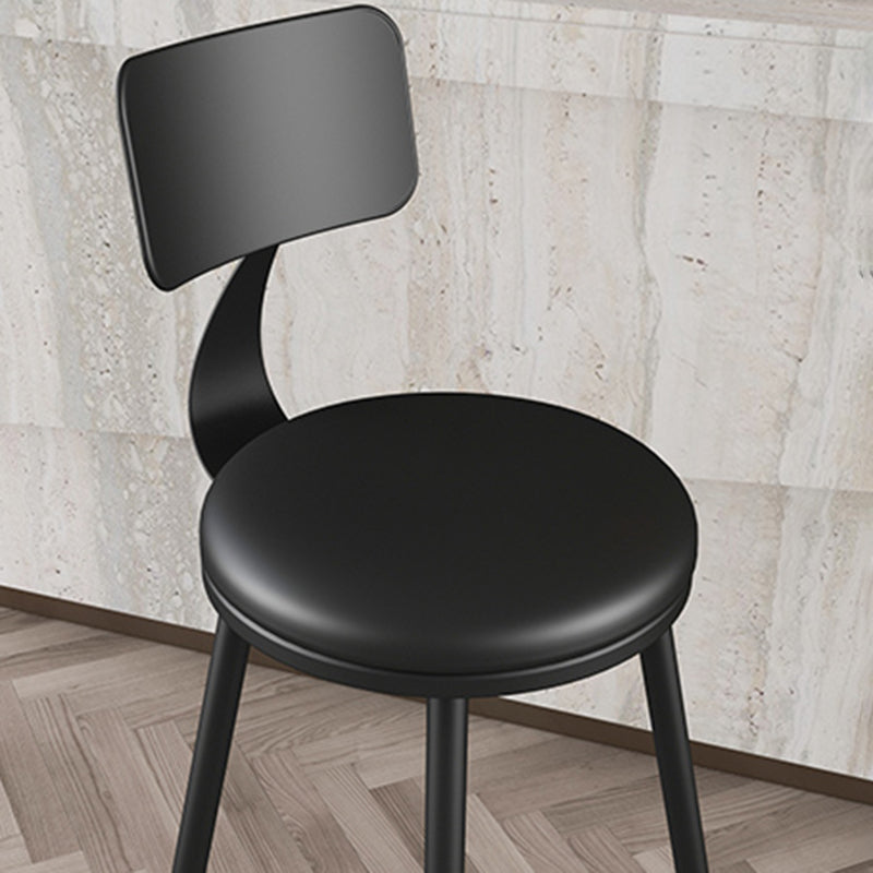 Industrial Style Armless Counter Stool Faux Leather Counter-height Stool