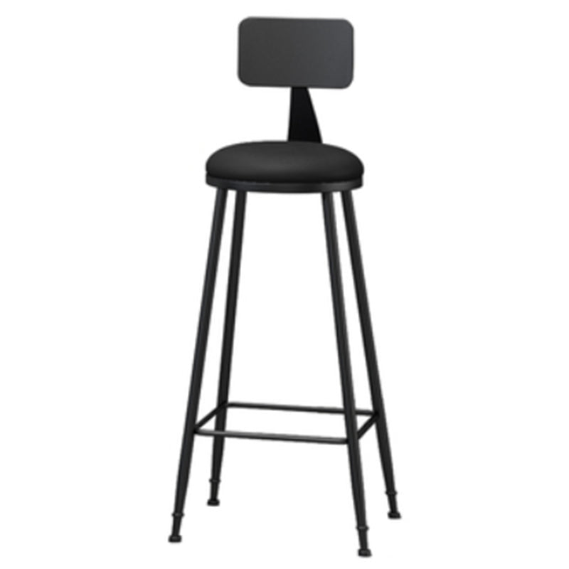 Industrial Style Armless Counter Stool Faux Leather Counter-height Stool