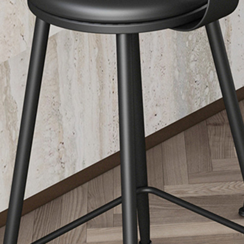 Industrial Style Armless Counter Stool Faux Leather Counter-height Stool