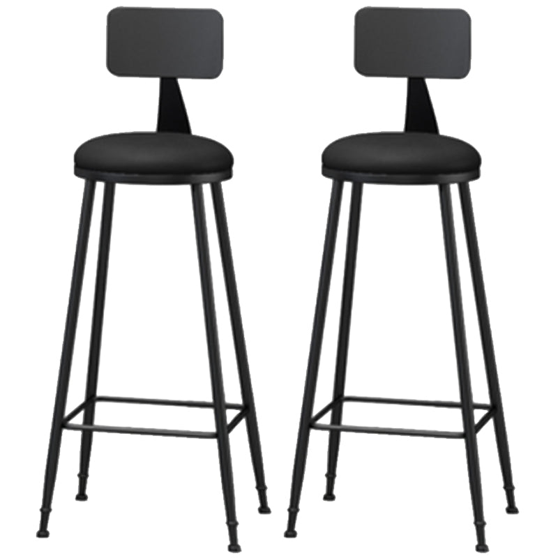 Industrial Style Armless Counter Stool Faux Leather Counter-height Stool