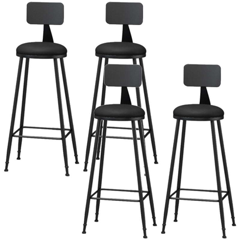 Industrial Style Armless Counter Stool Faux Leather Counter-height Stool