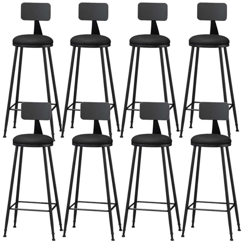 Industrial Style Armless Counter Stool Faux Leather Counter-height Stool