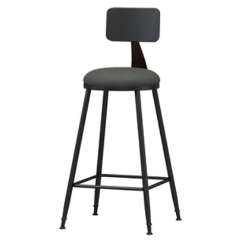 Industrial Style Armless Counter Stool Faux Leather Counter-height Stool