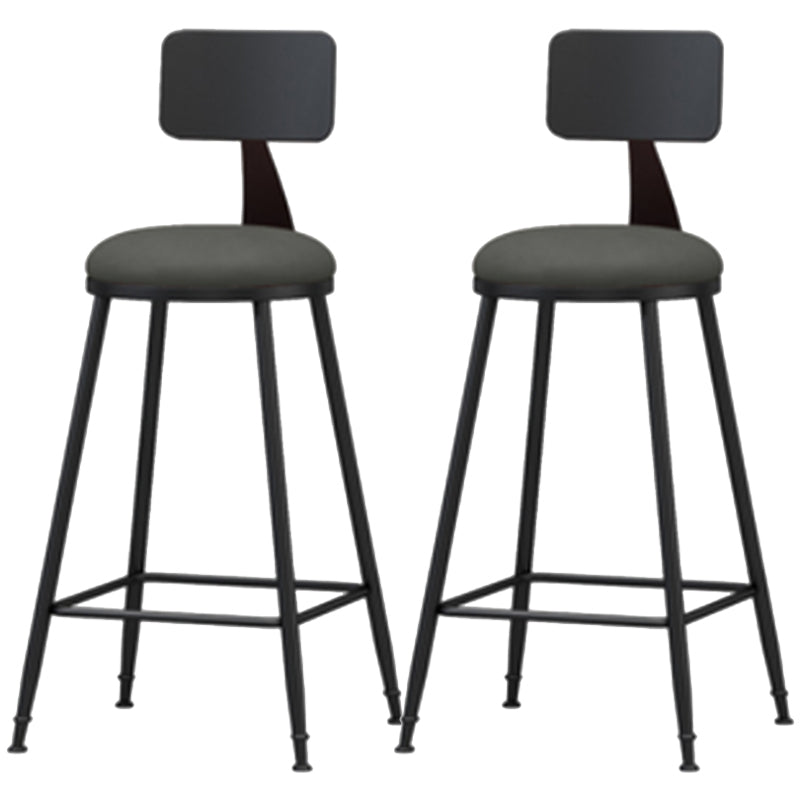 Industrial Style Armless Counter Stool Faux Leather Counter-height Stool