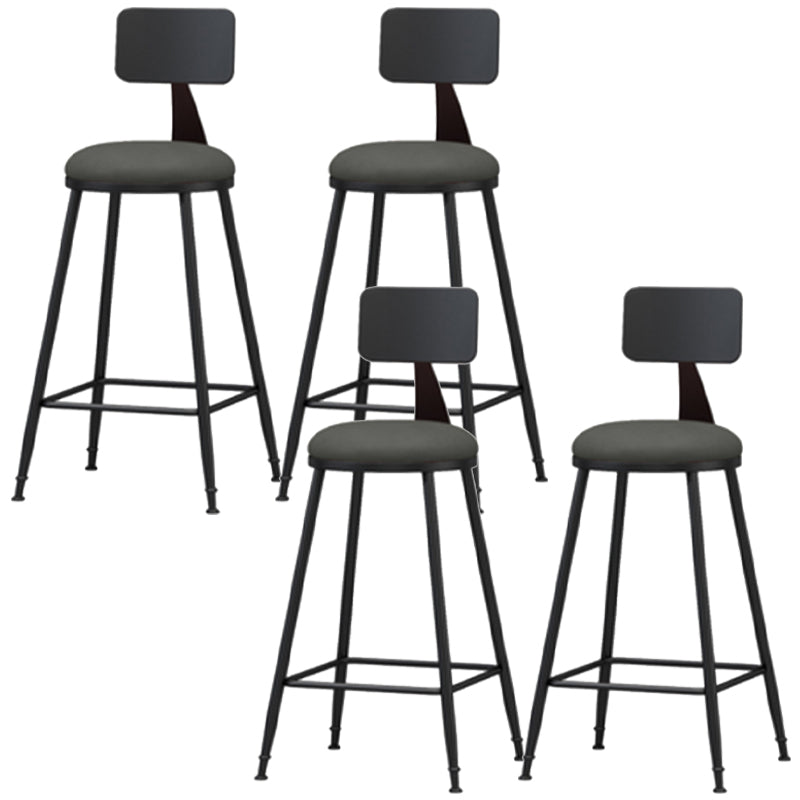 Industrial Style Armless Counter Stool Faux Leather Counter-height Stool