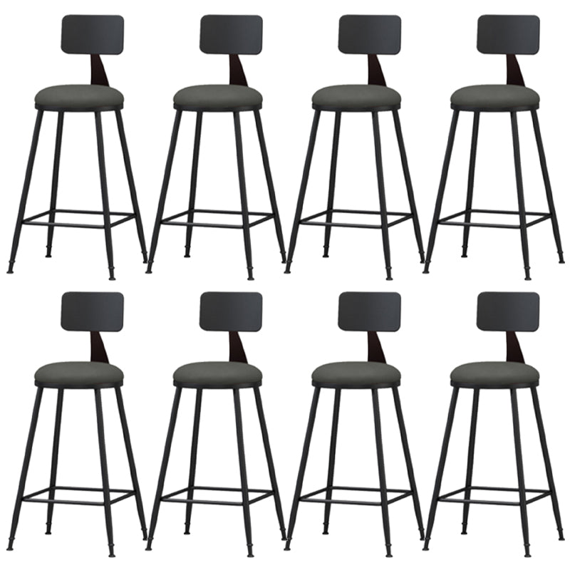 Industrial Style Armless Counter Stool Faux Leather Counter-height Stool