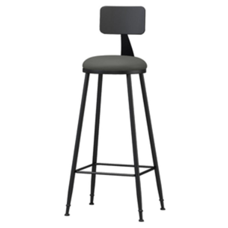 Industrial Style Armless Counter Stool Faux Leather Counter-height Stool