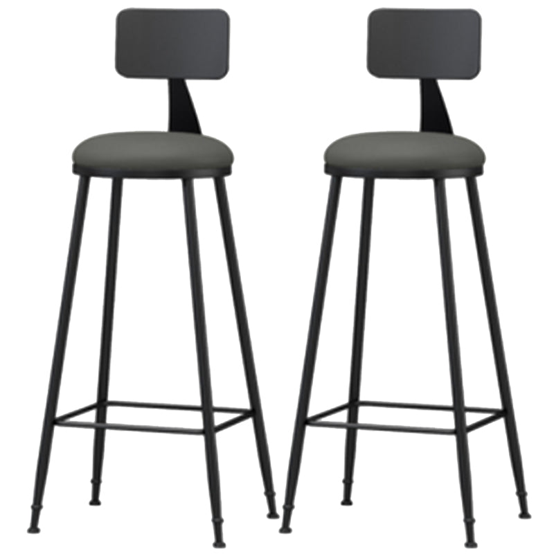 Industrial Style Armless Counter Stool Faux Leather Counter-height Stool