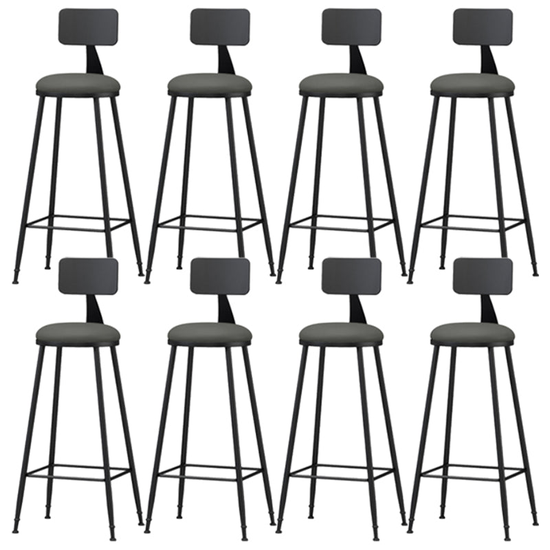 Industrial Style Armless Counter Stool Faux Leather Counter-height Stool