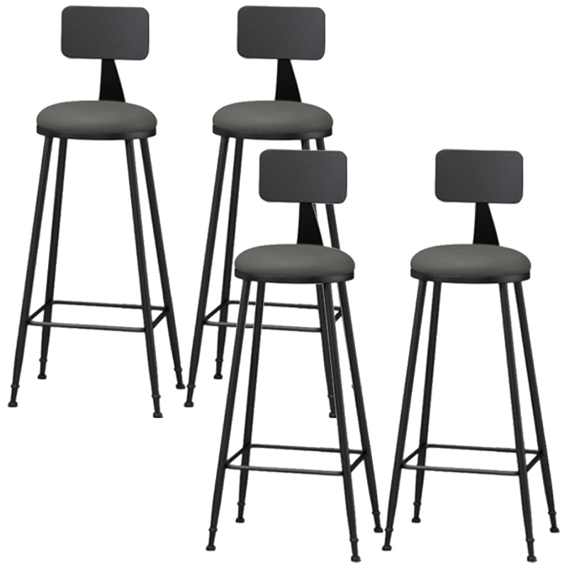 Industrial Style Armless Counter Stool Faux Leather Counter-height Stool