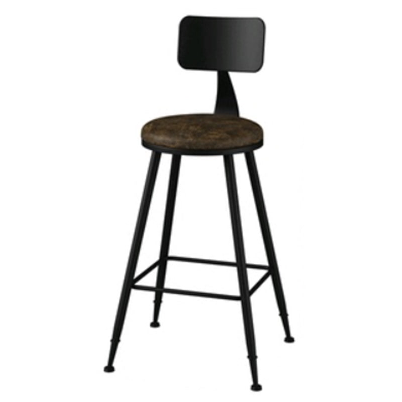 Industrial Style Armless Counter Stool Faux Leather Counter-height Stool