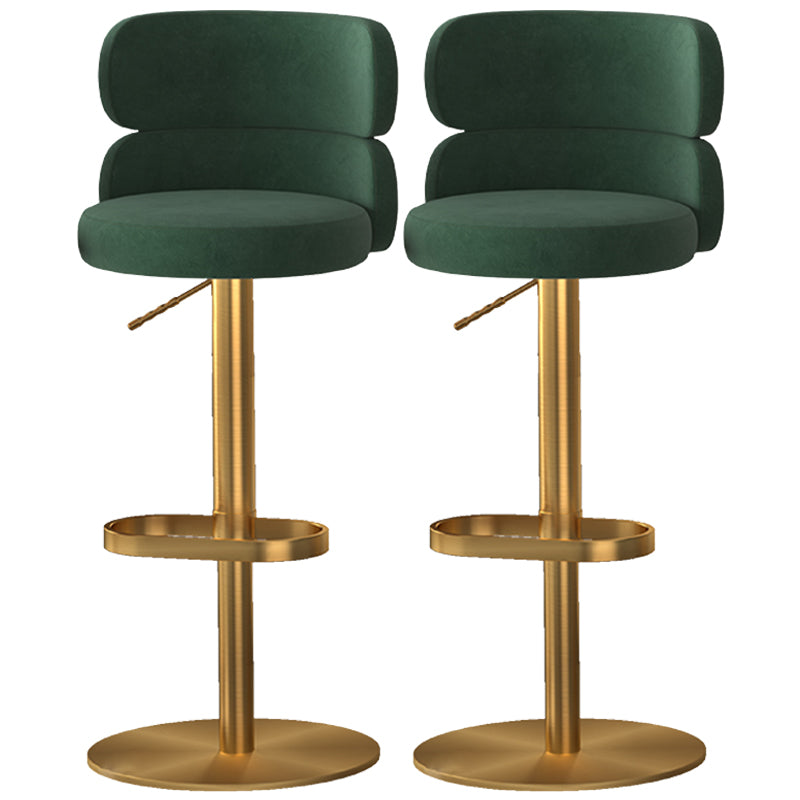 Glam Style Counter Stool Leather Adjustable Height Bar Stool with Swivel