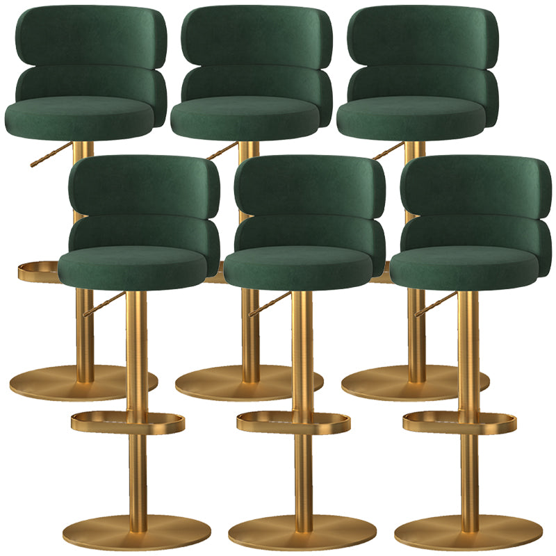 Glam Style Counter Stool Leather Adjustable Height Bar Stool with Swivel
