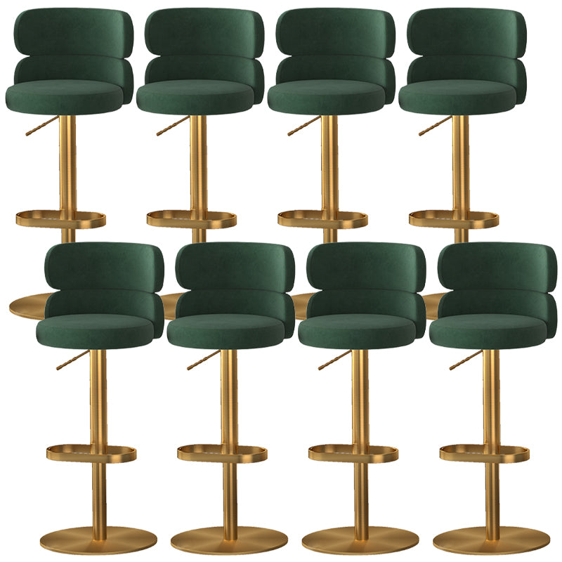 Glam Style Counter Stool Leather Adjustable Height Bar Stool with Swivel