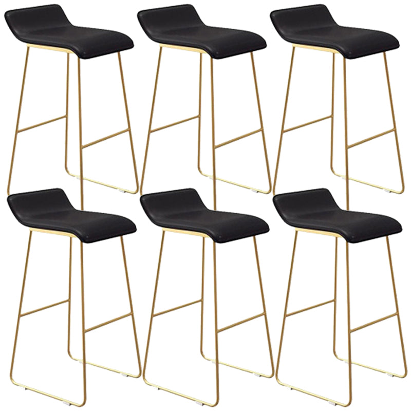 Glam Style Counter Stool Upholstered Bar Stool with Metal Base