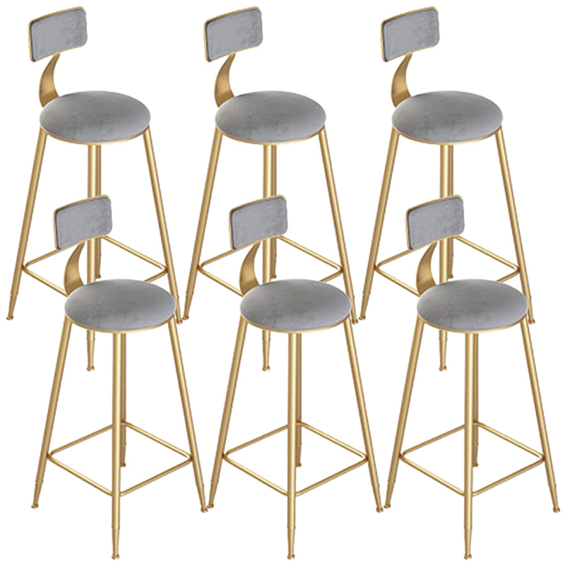 Glam Style Counter Stool Upholstered Bar Stool with Metal Base