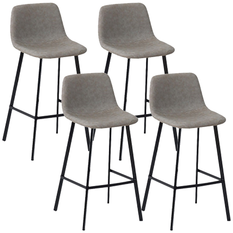 Glam Style Counter Stool Upholstered Bar Stool with Metal Base